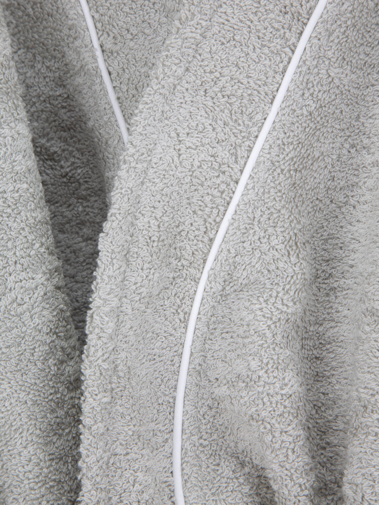 Bata de felpa gris con filo blanco - Jocathex