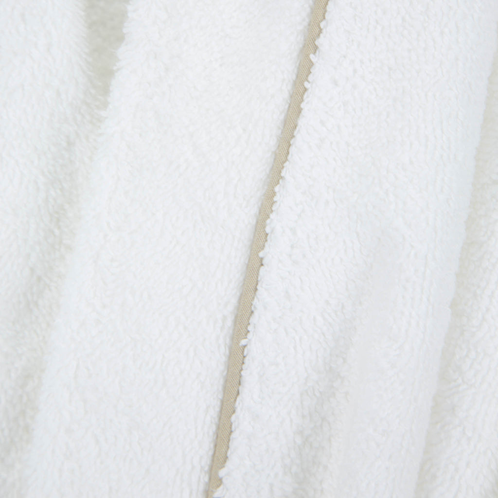 Bata de felpa blanca con filo beige - Jocathex