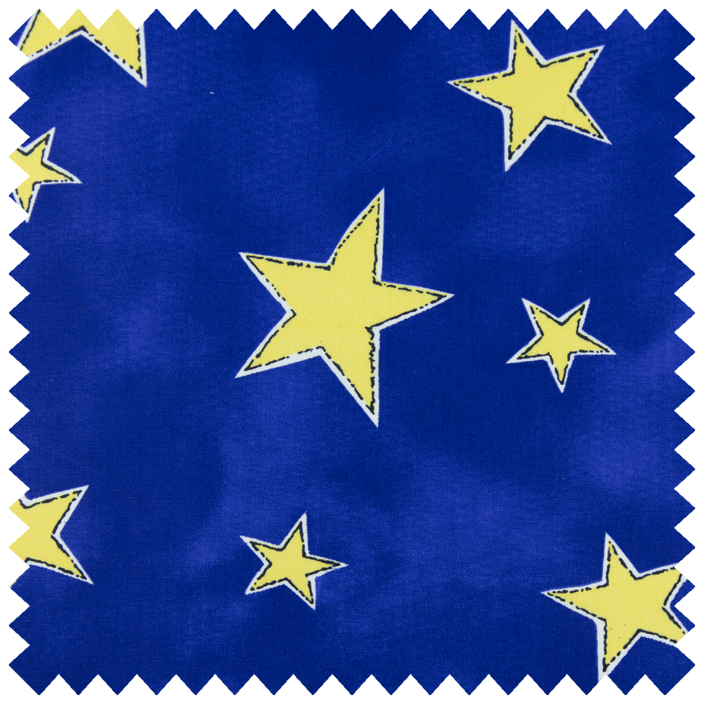 145 Hilos Fondo Azul con Estrellas Amarillas - Jocathex